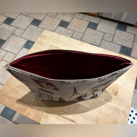 Handmade London cotton zippered bag one of a kind - Picture 3 of 7